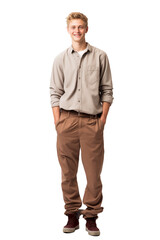 Fototapeta premium Male in Casual Attire Isolated