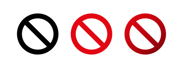 Ban sign isolated. vector banned symbol. - obrazy, fototapety, plakaty