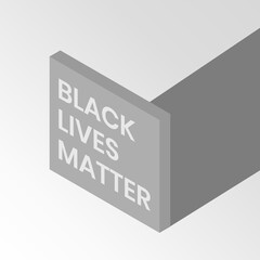 Illustration vector graphic of isometric black lives matter badge.