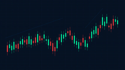 Forex statistics candle, financial trade exchange economy data background vector.