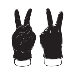 Hands gestures vector cartoon illustration 