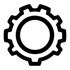 Gear Setting outline icon for apps, websites, logo. Gear symbol black line cogwheel sign vector