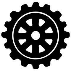 Gear Setting outline icon for apps, websites, logo. Gear symbol black line cogwheel sign vector