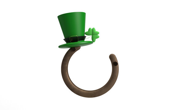 hat leaf flower plant green colour shoe horse object white isolated background wallpaper symbol decoration ornamnet saint patrick day st. patrick day 17 seventeen day date march month ireland irish 