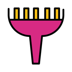 Beauty Comb Hair Filled Outline Icon