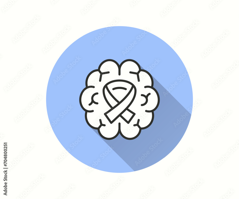 Poster multiple sclerosis icon with long shadow for graphic and web design.
