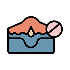 Acne Pore Skin Filled Outline Icon