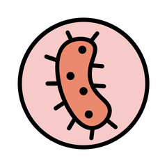 Acne Virus Bacteria Filled Outline Icon