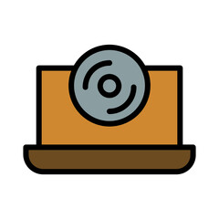 Audio Player Vinyl Filled Outline Icon