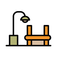 Bench City Park Filled Ouline Icon