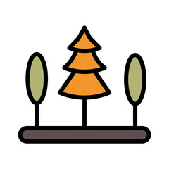 Tree City Park Filled Ouline Icon
