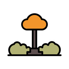 Tree City Park Filled Ouline Icon