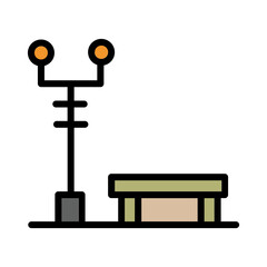 Bench City Park Filled Ouline Icon