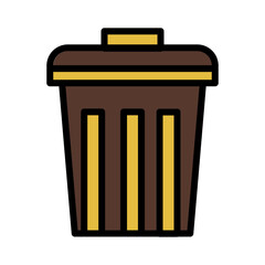 Bin Trash Carry Filled Outline Icon