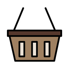 Basket Box Shop Filled Outline Icon