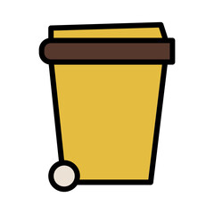 Bin Trash Carry Filled Outline Icon