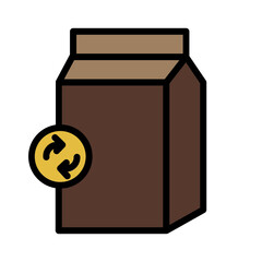 Box Recycle Milk Filled Outline Icon