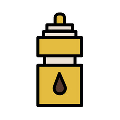 Mineral Water Bottle Filled Outline Icon