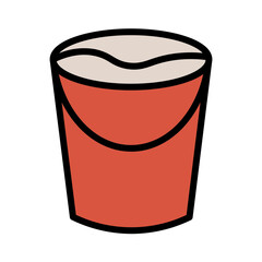 Bucket Can Color Filled Outline Icon
