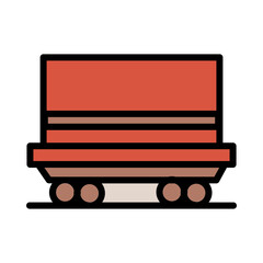 Car Rail Cargo Filled Outline Icon