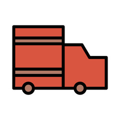 Car Truck Cargo Filled Outline Icon