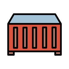 Cargo Crane Lift Filled Outline Icon