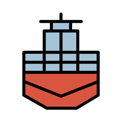 Cargo Ship Port Filled Outline Icon