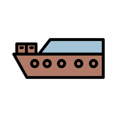 Cargo Ship Port Filled Outline Icon