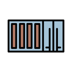 Cargo Ship Port Filled Outline Icon