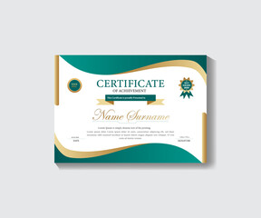 Flexible contemporary, professional certificate template design with brilliant vector graphics for printing.