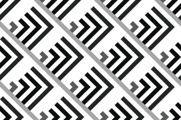 Retro black and white geometric seamless pattern background