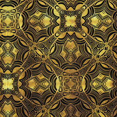 Golden abstract detailed unique mandala style 26th design, vintage goldy design, tiles, poster, Square background.	