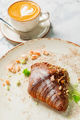 fresh croissant in the cafe