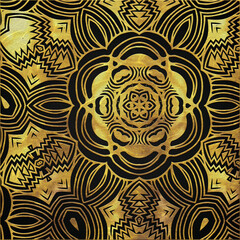 Golden abstract Square detailed unique mandala style 29th design, vintage goldy design, tiles,...