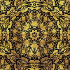 Golden abstract creative detailed unique mandala style 32 design, vintage goldy design, tiles, poster, background.	