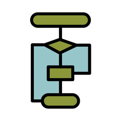 Diagram Flow Chart Filled Outline Icon