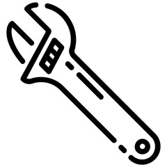 adjustable spanner outline vector icon