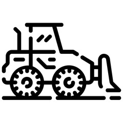 bulldozer outline vector icon