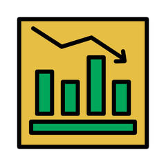Chart Data Graph Filled Outline Icon