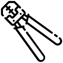 wire plier outline vector icon