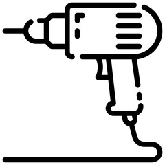 drill outline vector icon