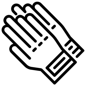 black outline gloves icon clip art preview