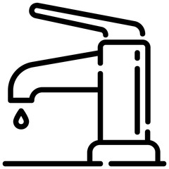 water tap outline vector icon