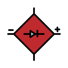 Circuit Diagram Bridge Filled Outline Icon