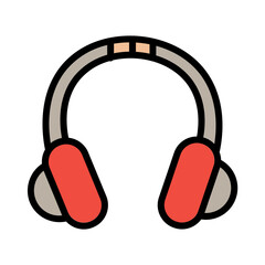 Earphone Player Audio Filled Outline Icon