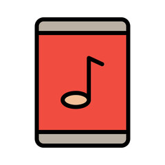 Music Player Phone Filled Outline Icon