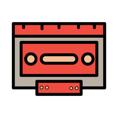Music Tape Vintage Filled Outline Icon