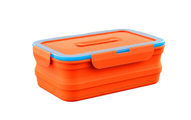 Innovative Collapsible Silicone Lunch Box for On-the-Go Convenience Isolated on Transparent Background PNG.