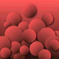 Red background composed in a minimalist style.