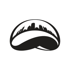 Obraz premium Chicago bean cloud gate black and white clipart